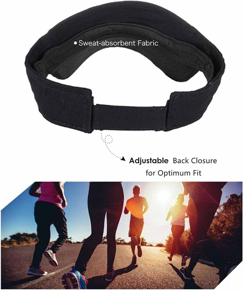 AZJ Store Sun Visor Hats for Women Men Adjustable UV Protection Outdoor Sports Golf Running Sun Caps - Image 3